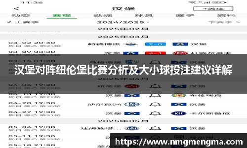 汉堡对阵纽伦堡比赛分析及大小球投注建议详解