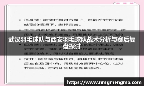 武汉羽毛球队与西安羽毛球队战术分析与赛后复盘探讨
